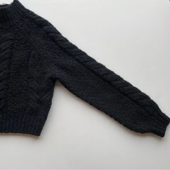 BLACK Sunday Best, Aritzia, Alpaca & Wool Cable-knit Crop Melly Sweater - Picture 3 of 6